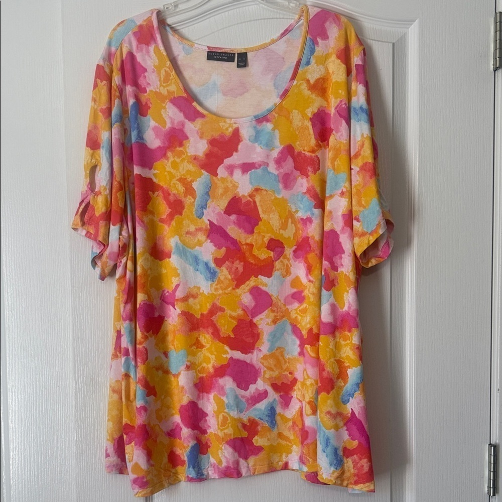 Susan Graver Weekend Colorful Women's Top Size 4X